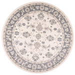 8inches Ivory Grey Floral Round Indoor Area Rug