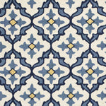 5inches x 7inches Ivory or Blue Geometric Mosaic Indoor Outdoor Area Rug
