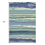 5inches x 7inches Ocean Abstract Design UV Treated Indoor Outdoor Area Rug
