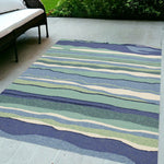 5inches x 7inches Ocean Abstract Design UV Treated Indoor Outdoor Area Rug