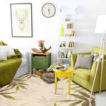 5inches x 7inches Sand Leaves UV Treated Indoor Outdoor Area Rug