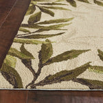 5inches x 7inches Sand Leaves UV Treated Indoor Outdoor Area Rug