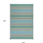 5inches x 7inches Ocean Stripes UV Treated Indoor Outdoor Area Rug