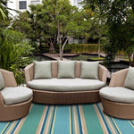 5inches x 7inches Ocean Stripes UV Treated Indoor Outdoor Area Rug