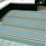 5inches x 7inches Ocean Stripes UV Treated Indoor Outdoor Area Rug