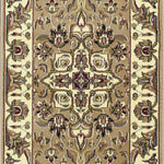 7' Octagon Beige or Ivory Floral Medallion Bordered Indoor Area Rug