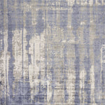 3' x 5' Grey or Blue Abstract Brushstrokes Viscose Indoor Area Rug