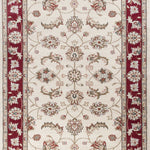 8' x 10' Ivory or Red Floral Vine Bordered Indoor Area Rug