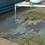 3' x 5' Green or Blue Abstract Watercolor Area Rug