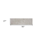 8' Ivory Heather Indoor Shag Runner Rug