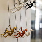 6inches x 3inches x 3inches Resin Multicolor 9 Pack Climbing Man