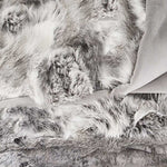 2inches x 50inches x 60inches 100% Natural Rabbit Fur Grey Throw Blanket