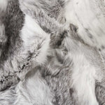 2inches x 50inches x 60inches 100% Natural Rabbit Fur Grey Throw Blanket