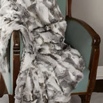 2inches x 50inches x 60inches 100% Natural Rabbit Fur Grey Throw Blanket