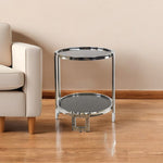 18.75inches x 19inches x 22inches Chrome Round  End Table