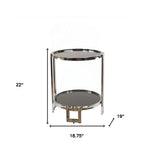18.75inches x 19inches x 22inches Chrome Round  End Table