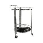 17.5inches x 21inches x 30inches Chrome Round 2Tier  Serving Trolley