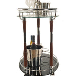 18.75inches x 29.75inches x 27.375inches Chrome Serving Trolley