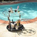 18.75inches x 29.75inches x 27.375inches Chrome Serving Trolley