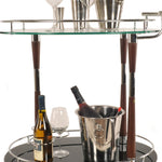 18.75inches x 29.75inches x 27.375inches Chrome Serving Trolley