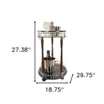 18.75inches x 29.75inches x 27.375inches Chrome Serving Trolley