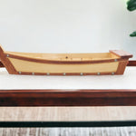 6.25inches x 16.75inches x 3.37inches  Small Wooden Sushi Boat  Serving Tray