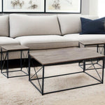 Dark Taupe Black Metal Table Set - 3Pcs Set