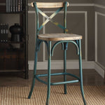 Antique Sky Oak Wooden Bar Chair