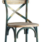 Antique Sky Oak Wooden Bar Chair