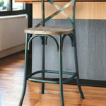 Antique Sky Oak Wooden Bar Chair