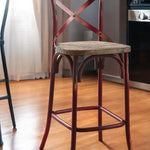 Antique Sky Oak Wooden Bar Chair