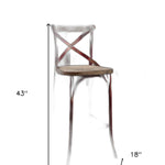 Antique Sky Oak Wooden Bar Chair