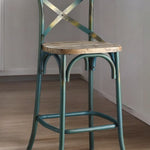 Antique Sky Oak Wooden Bar Chair