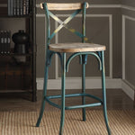 Antique Sky Oak Wooden Bar Chair