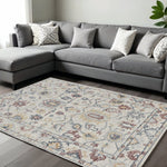 9inchesx13inches Ivory Hand Tufted Space Dyed Floral Traditional Indoor Area Rug