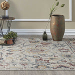 9inchesx13inches Ivory Hand Tufted Space Dyed Floral Traditional Indoor Area Rug