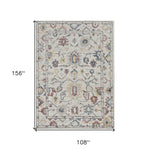 9inchesx13inches Ivory Hand Tufted Space Dyed Floral Traditional Indoor Area Rug