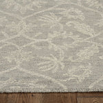 8inches Grey Hand Tufted Space Dyed Floral Ogee Indoor Runner Rug
