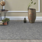 8inches Grey Hand Tufted Space Dyed Floral Ogee Indoor Runner Rug