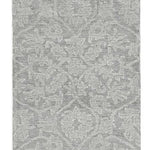 8inches Grey Hand Tufted Space Dyed Floral Ogee Indoor Runner Rug