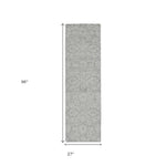 8inches Grey Hand Tufted Space Dyed Floral Ogee Indoor Runner Rug