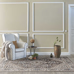 7'x10' Grey Machine Woven Medallion Indoor Area Rug