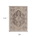 7'x10' Grey Machine Woven Medallion Indoor Area Rug