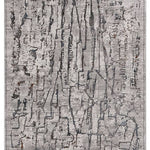 10'x13' Grey Machine Woven Abstract Lines Indoor Area Rug