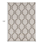 7inchesx11inches Sand Ivory Machine Woven UV Treated Ogee Indoor Outdoor Area Rug