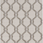 7inchesx11inches Sand Ivory Machine Woven UV Treated Ogee Indoor Outdoor Area Rug