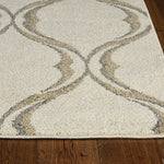 7inchesx11inches Sand Ivory Machine Woven UV Treated Ogee Indoor Outdoor Area Rug
