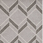 2inchesx4inches Grey Machine Woven UV Treated Herringbone Illusion Indoor Outdoor Accent Rug