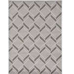 3inchesx5inches Grey Machine Woven UV Treated Herringbone Illusion Indoor Outdoor Area Rug