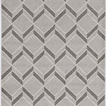 7inchesx10inches Grey Machine Woven UV Treated Herringbone Illusion Indoor Outdoor Area Rug